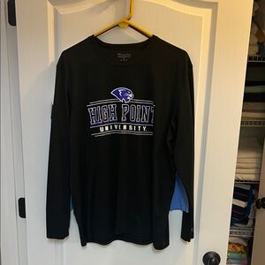 Champion Black Long Sleeve Shirt with Purple Logo